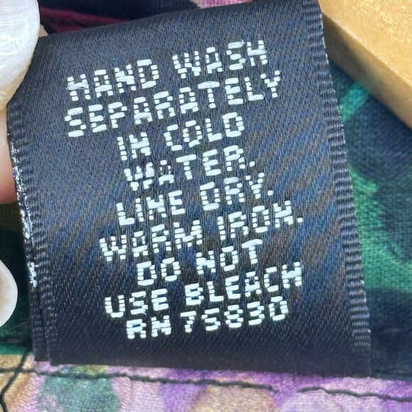 VTG 80's Jacque & Koko‎ Shirt Button Up 26/28 Floral Hawaiian Artsy Boho Sheer - Picture 6 of 14